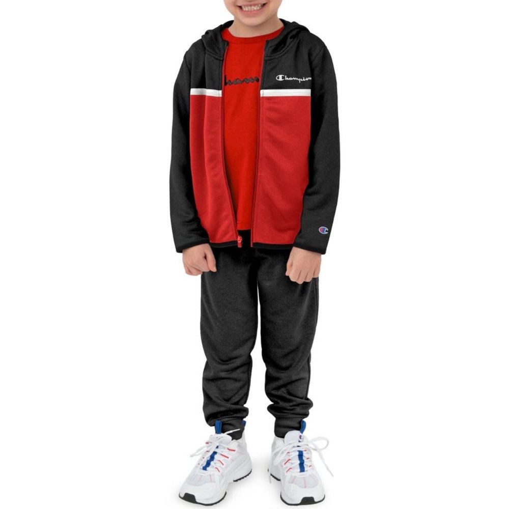 Champion Toddler Boys' 18M Active Hoodie Jogger Pants and T-Shirt Tee Set 18M